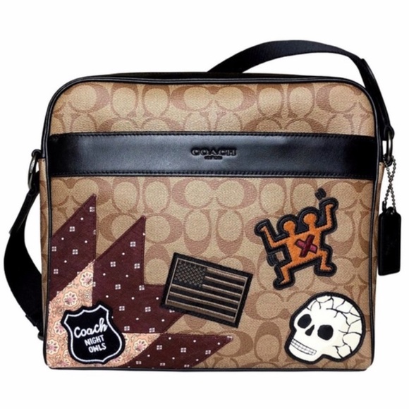 NWT Limited Edition Coach Keith Haring Brown and Black Crossbody Bag - Picture 1 of 11